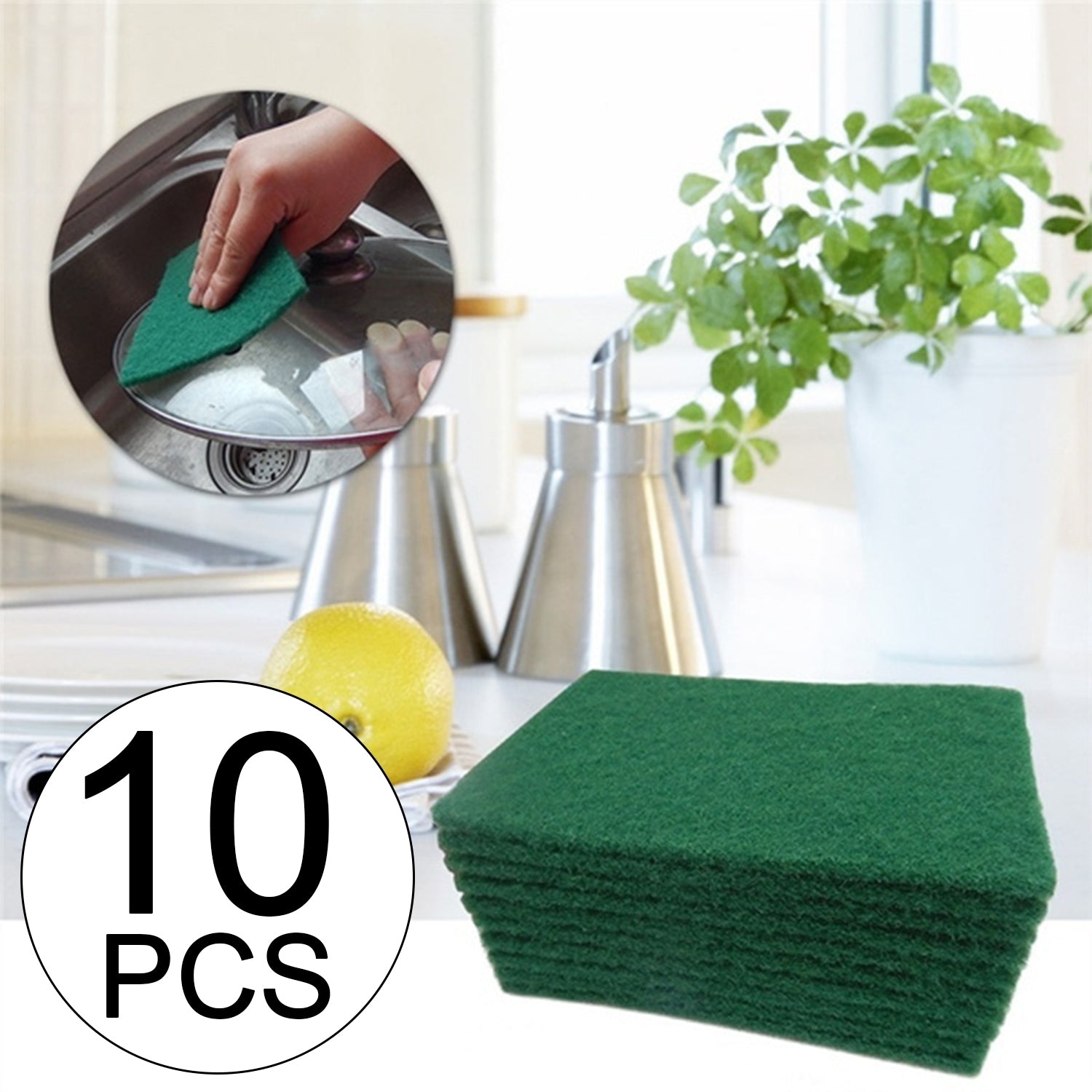 Green Kitchen Scrubber Pads for Utensils / Tiles Cleaning