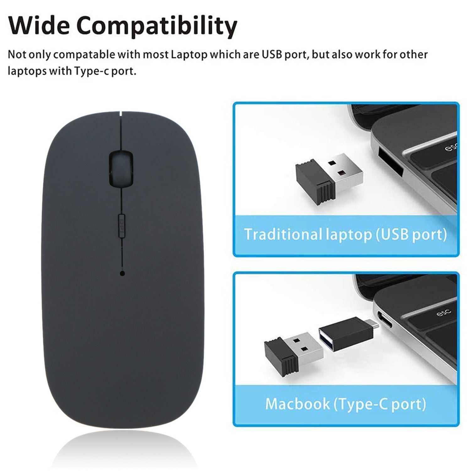 Wireless Mouse for Laptop / PC / Mac / iPad pro / Computer