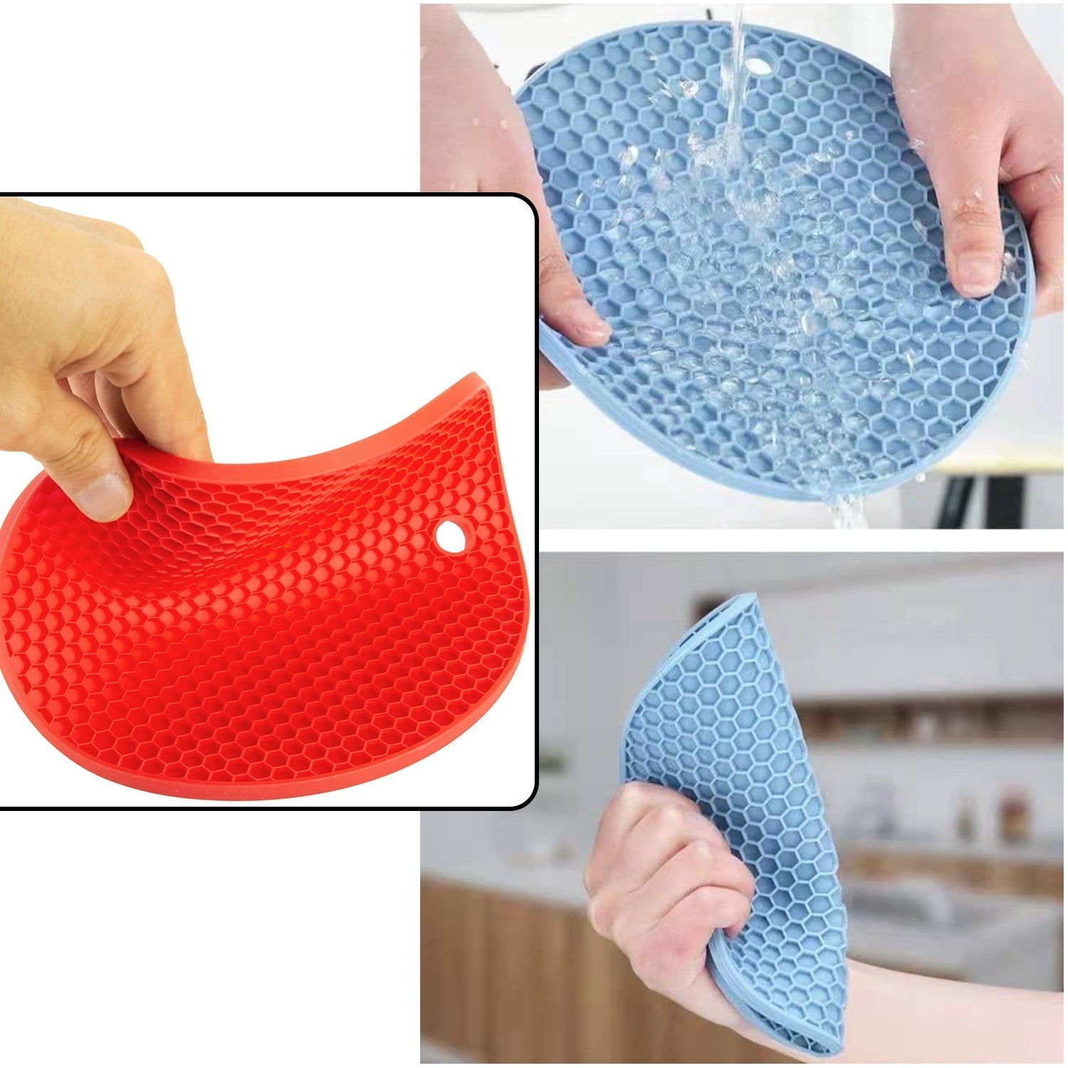 1Pc Silicone Hot Mat used for breakfast, lunch and dinner purposes in different-different places.