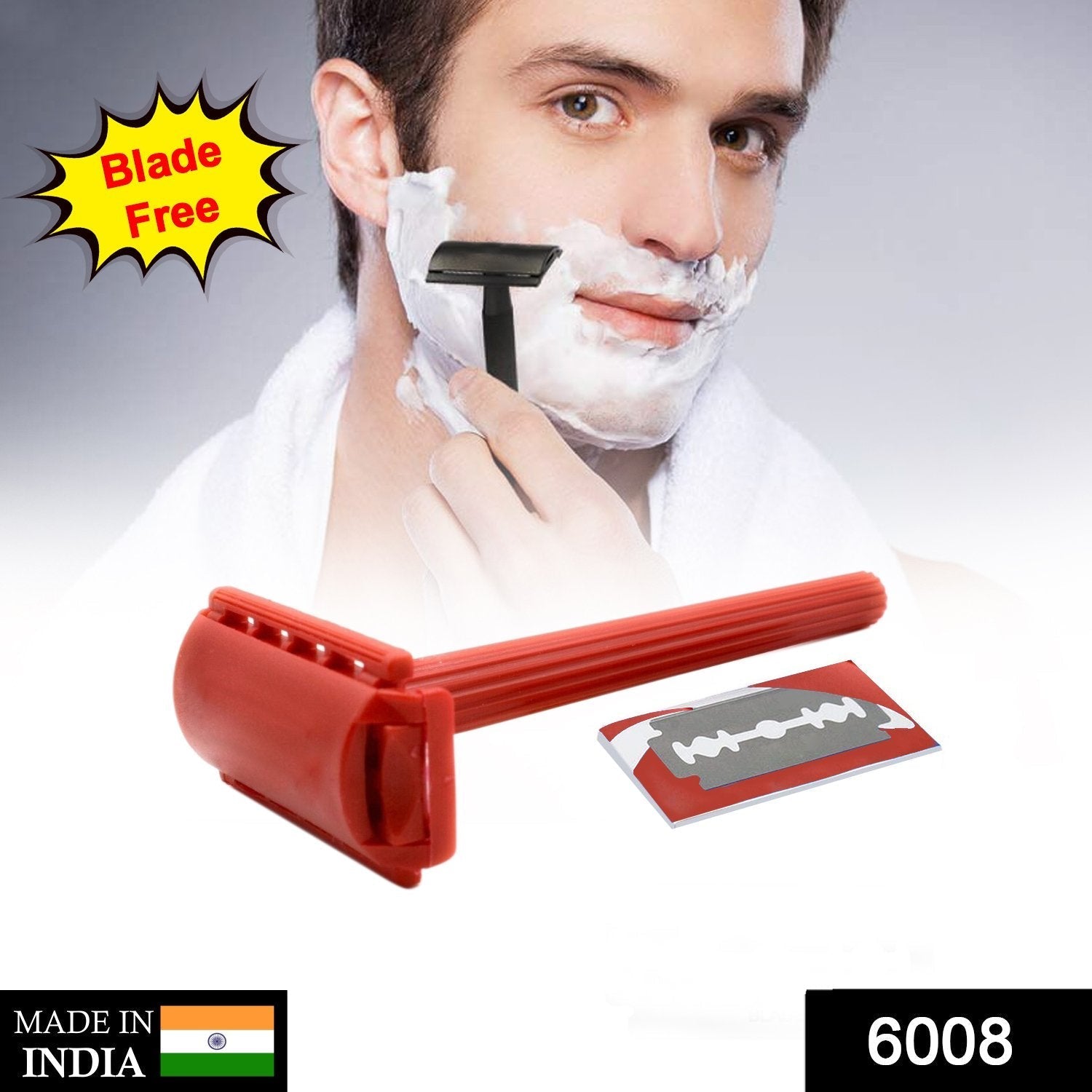 Shaving Razor for Men Blade Razor with Plastic Grip Handle (With Card Packing)