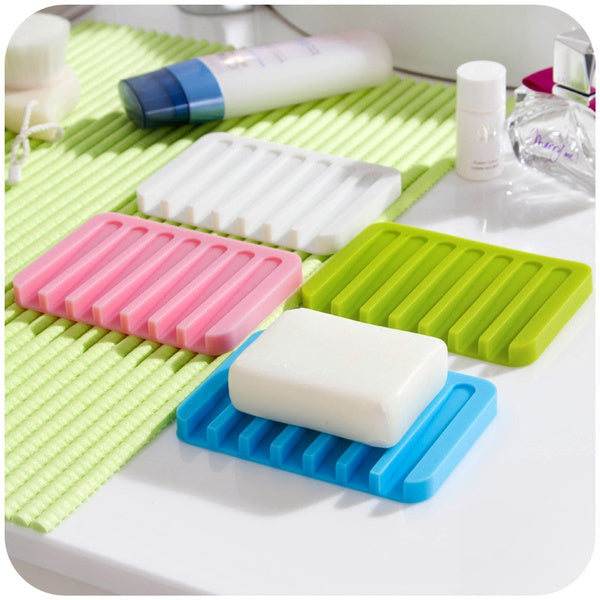 Silicone Soap Holder Soap Dish Stand Saver Tray Case for Shower