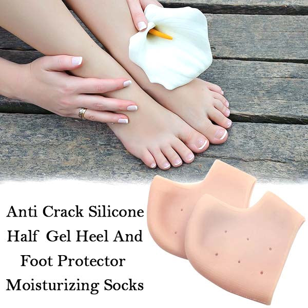 Anti Crack Silicone Half Gel Heel And Foot Protector Moisturizing Socks