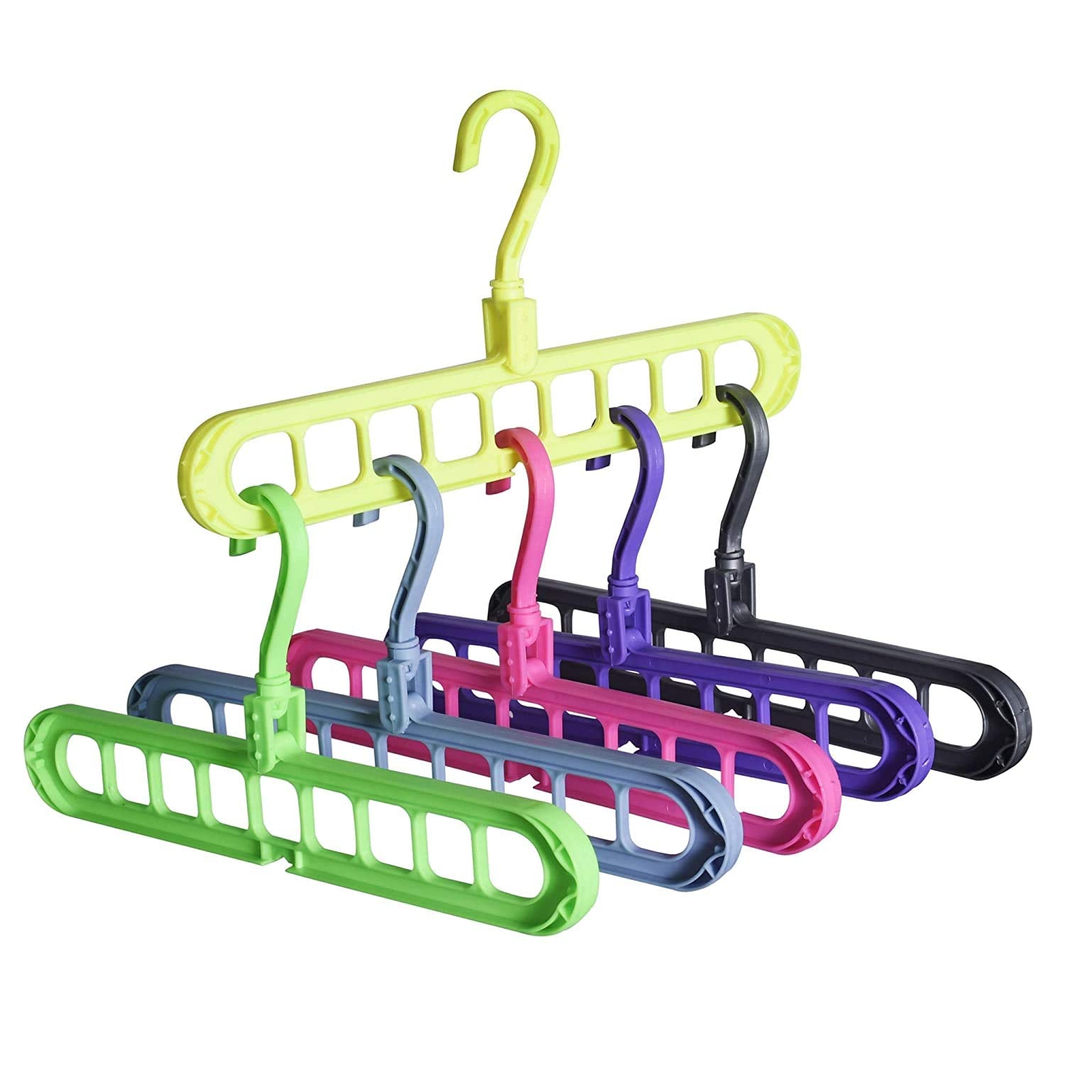 Anti-Skid Plastic 9-Holes Magic Wardrobe Folding Hangers