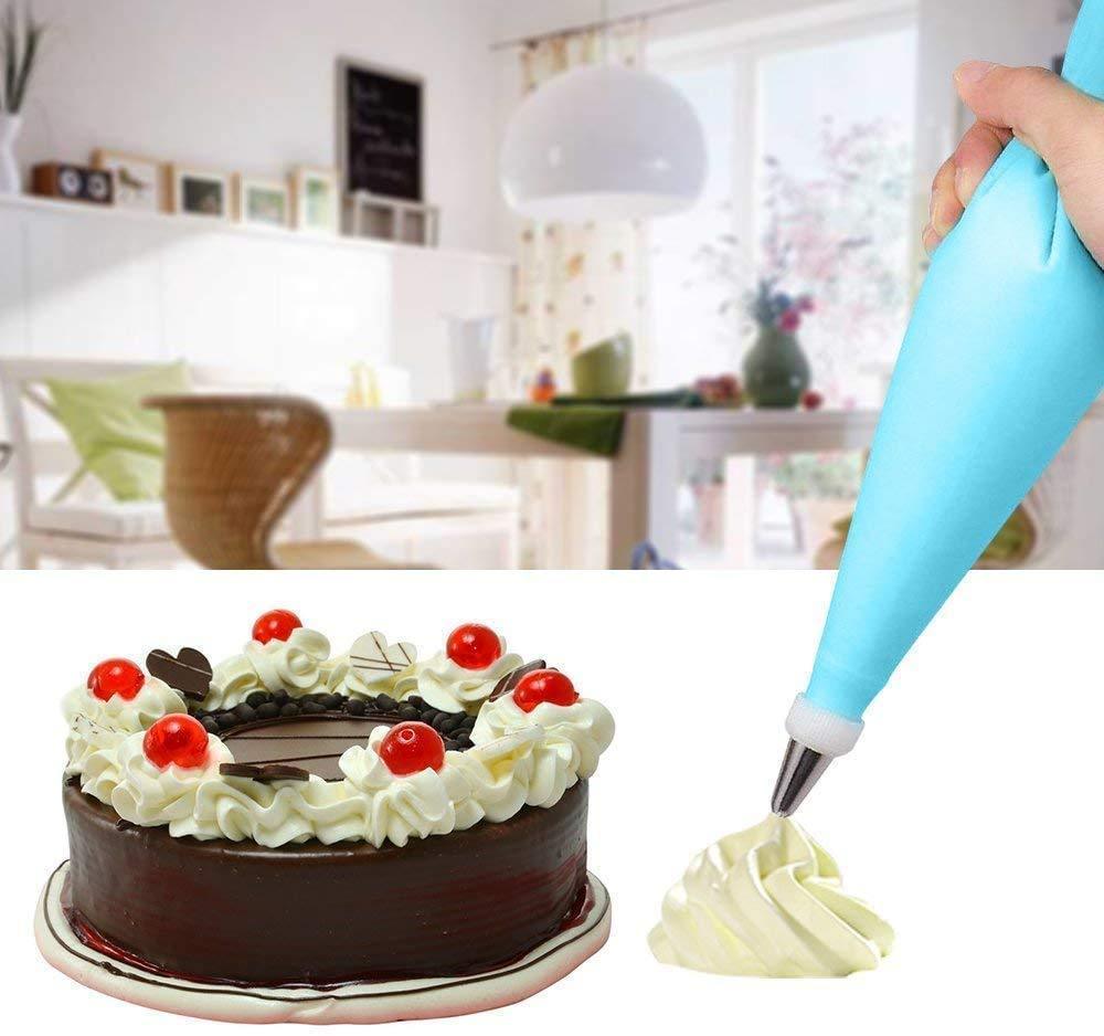 Cake Decorating Nozzle with Piping Bag Stainless Steel Piping Cream Frosting Nozzles