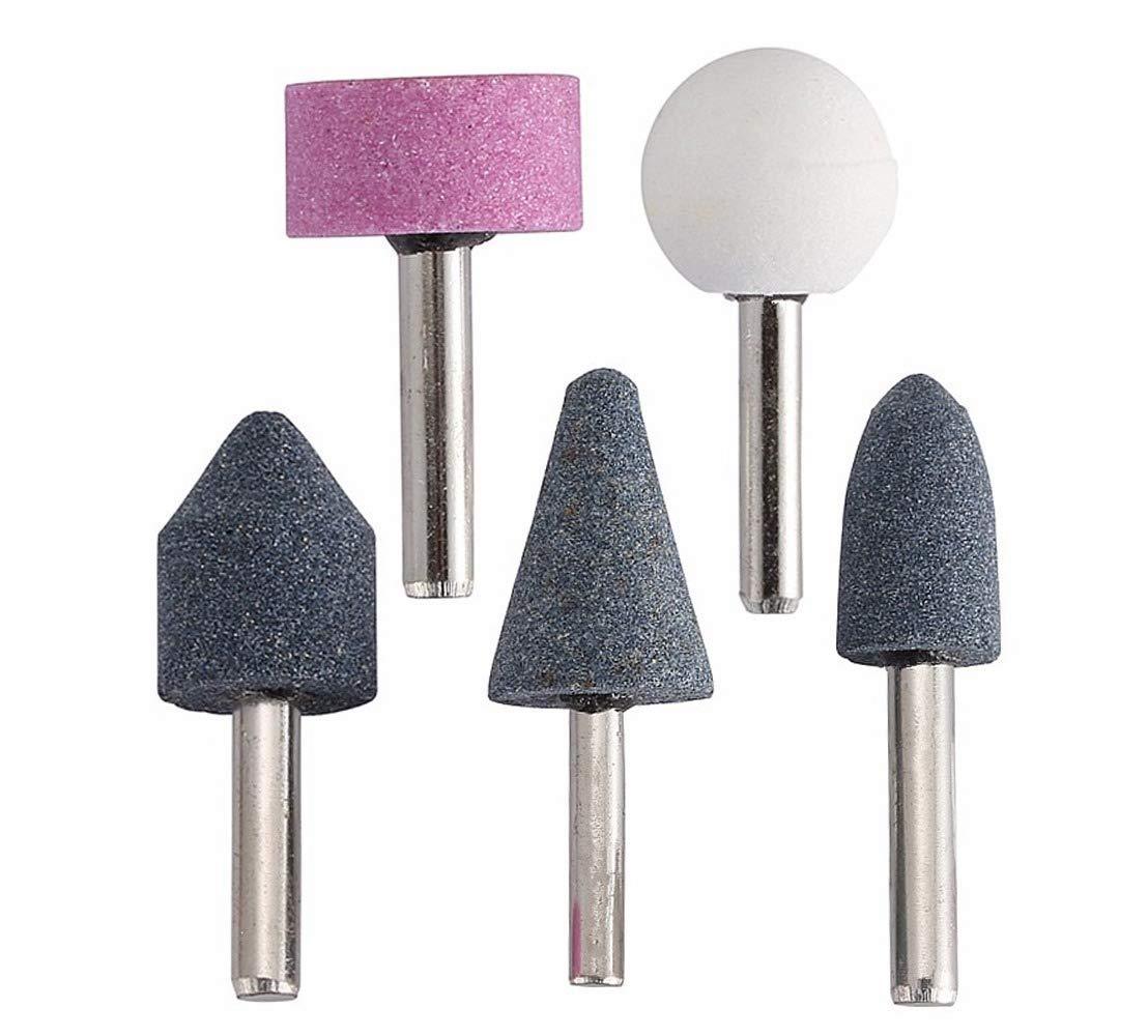 '-5 Pcs Shank Abrasive Mounted Stone (Multicolour)