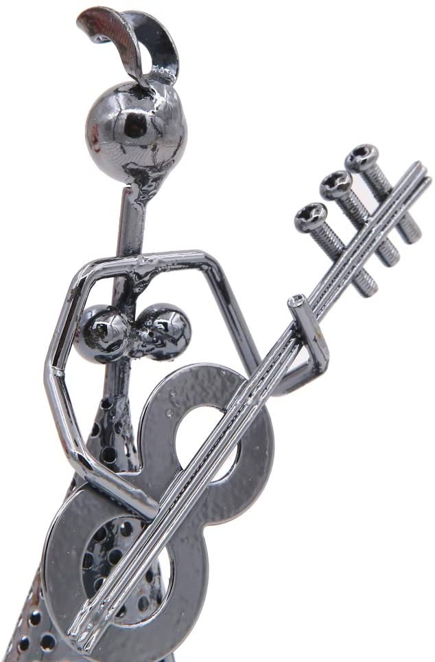 Girl Musician Playing Bass Guitar Pen Stand Showpiece