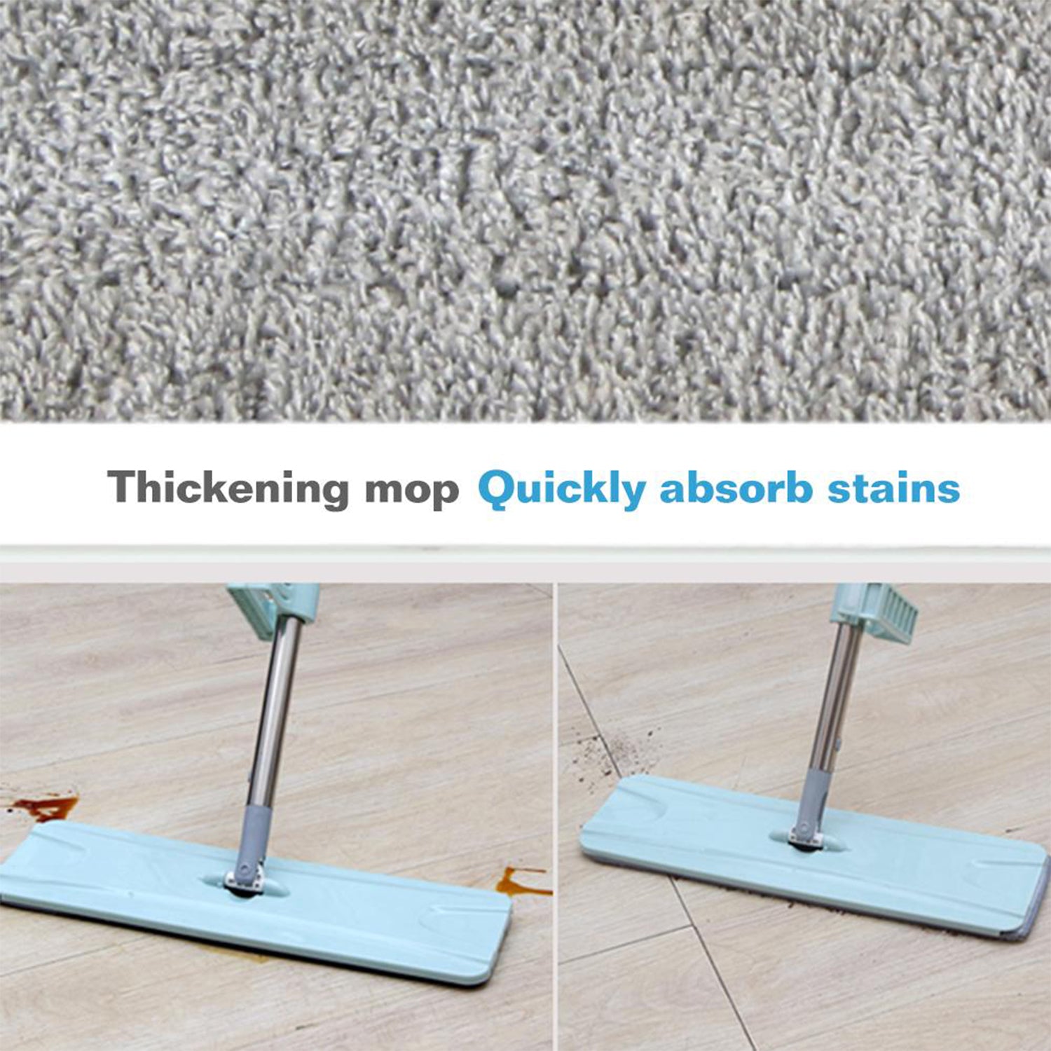 360Degree Rotation Flat Mop Floor Cleaning Microfiber Squeeze Mop Floor Clean.