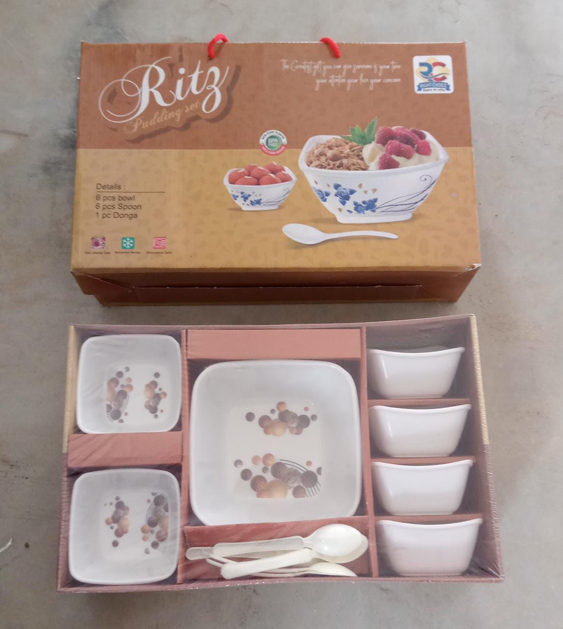 13 Pc Pudding Set used as a cutlery set for serving food purposes and sweet dishes and all in all kinds of household and official places etc.