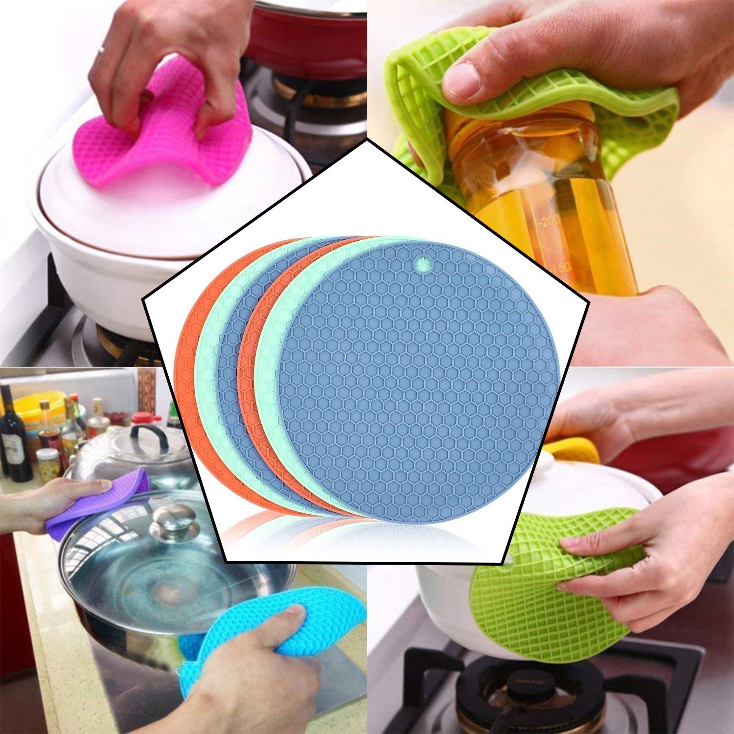 1Pc Silicone Hot Mat used for breakfast, lunch and dinner purposes in different-different places.