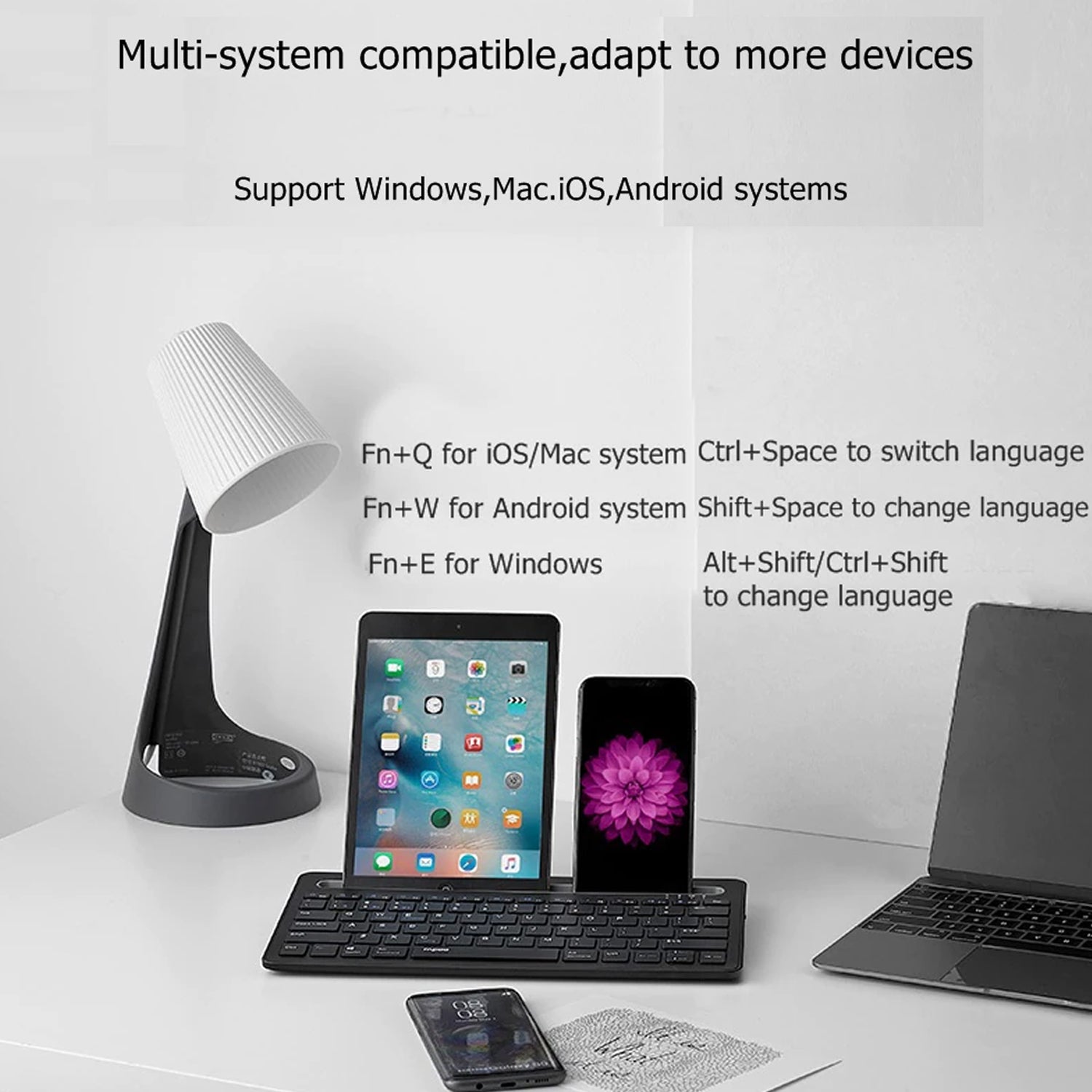 Wireless Mini Keyboard for PC, tablet and phones to control them remotely.