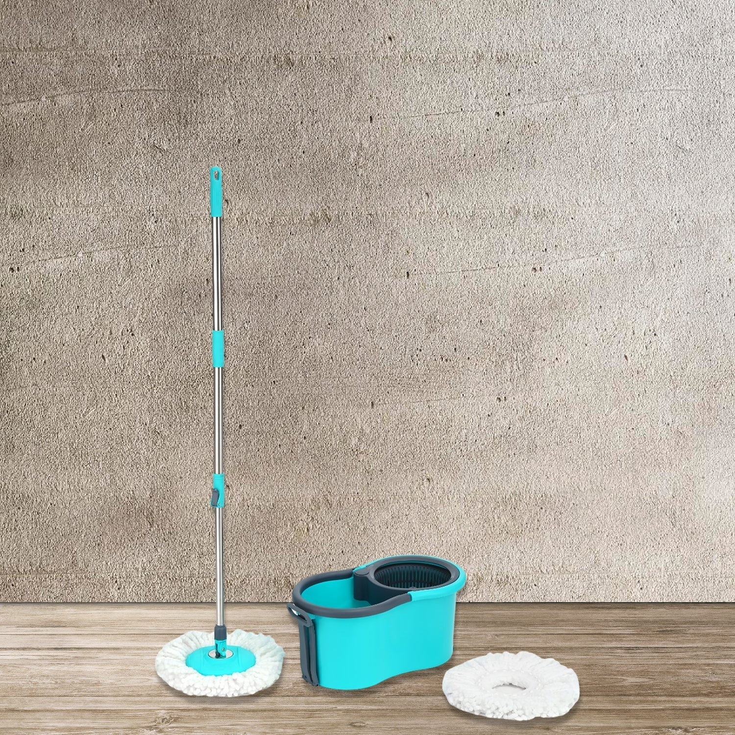 Quick Spin Mop Plastic spin, Bucket Floor Cleaning, Easy Wheels & Big Bucket, Floor Cleaning Mop with Bucket