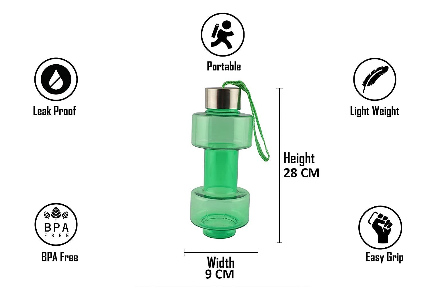 2002_Steel Cap Plastic water Dumbbells Bottle