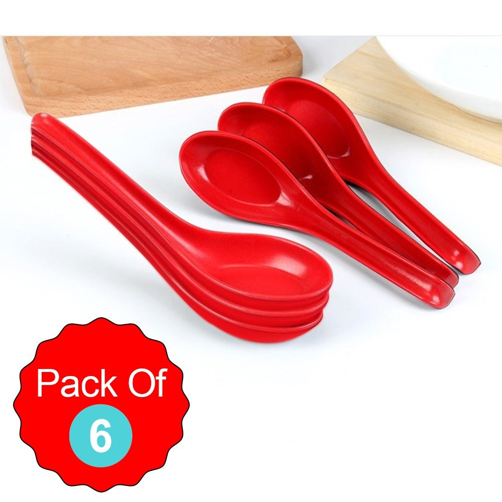 Microwave Safe, Unbreakable, Colorful Soup / Dessert Spoons, Food Grade Set of 6 Pcs,