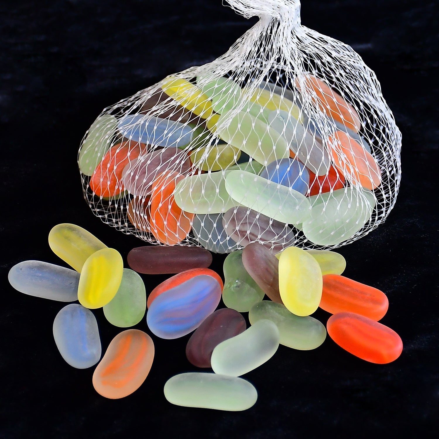 Glass Gem Stone, Flat Round Marbles Pebbles for Vase Fillers, Attractive pebbles for Aquarium Fish Tank.