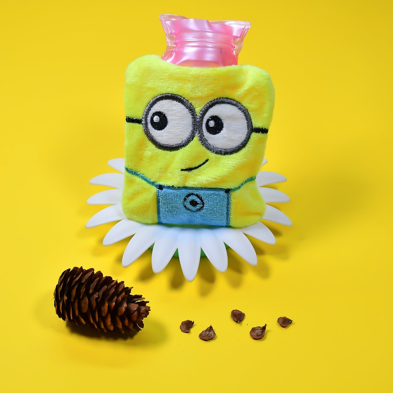 2Eye Minions small Hot Water Bag with Cover for Pain Relief, Neck, Shoulder Pain and Hand, Feet Warmer, Menstrual Cramps.