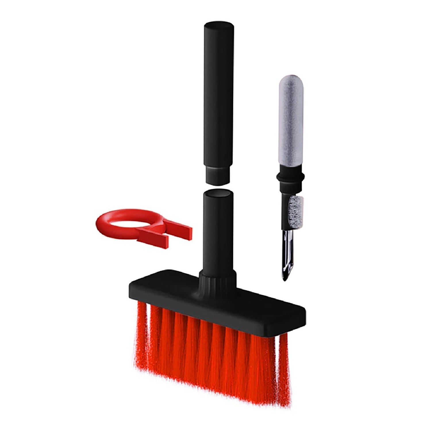 5in1 Multi-Function Soft Dust Clean Bush for Computer Cleaning, with Corner Gap Duster Keycap Puller Remover for Gamer Pc