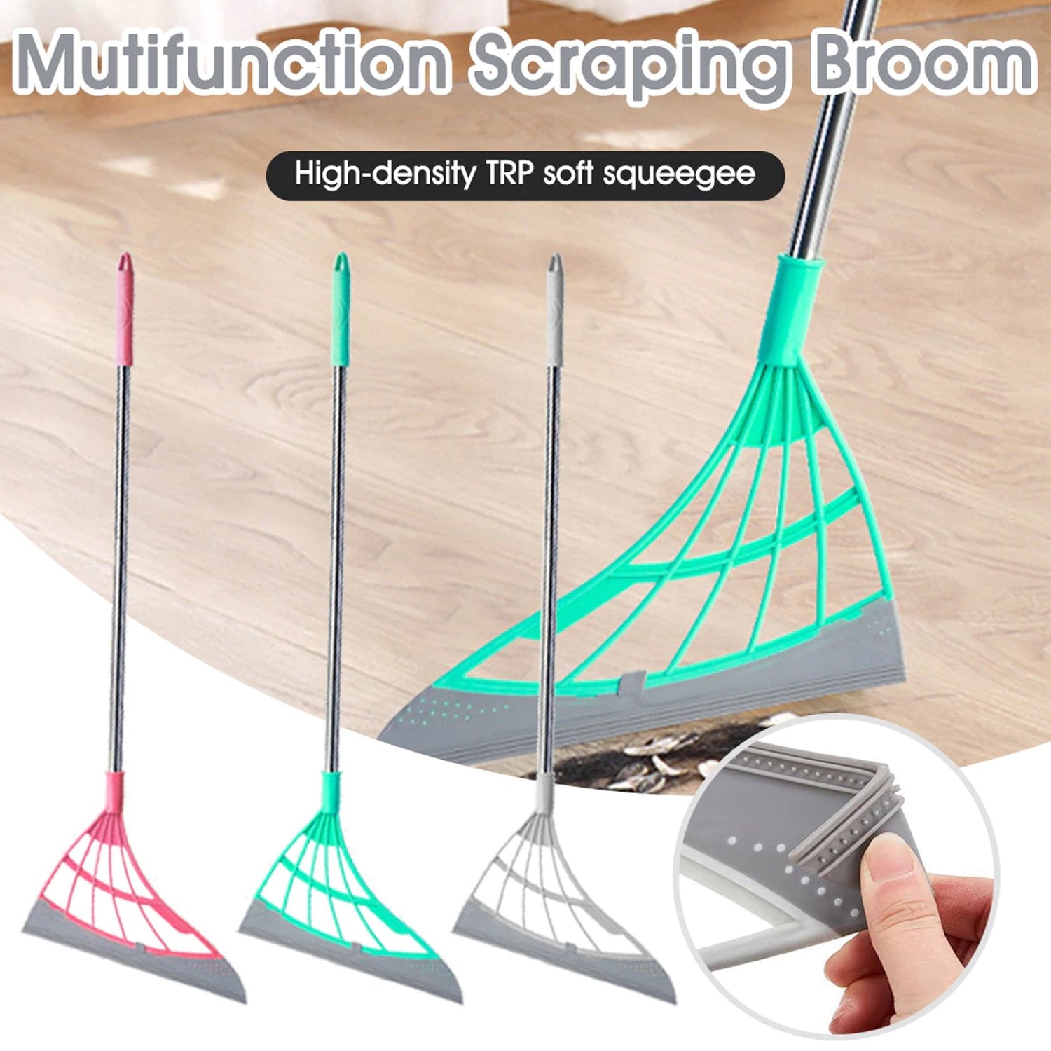 Durable Eco-Friendly Broom with Scraper