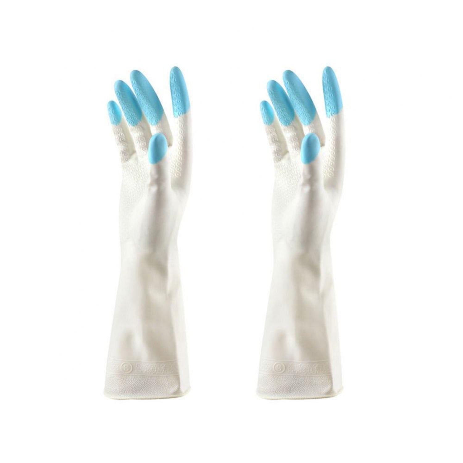 Reusable Rubber Latex PVC Flock lined Elbow Length Hand Gloves cleaning gloves