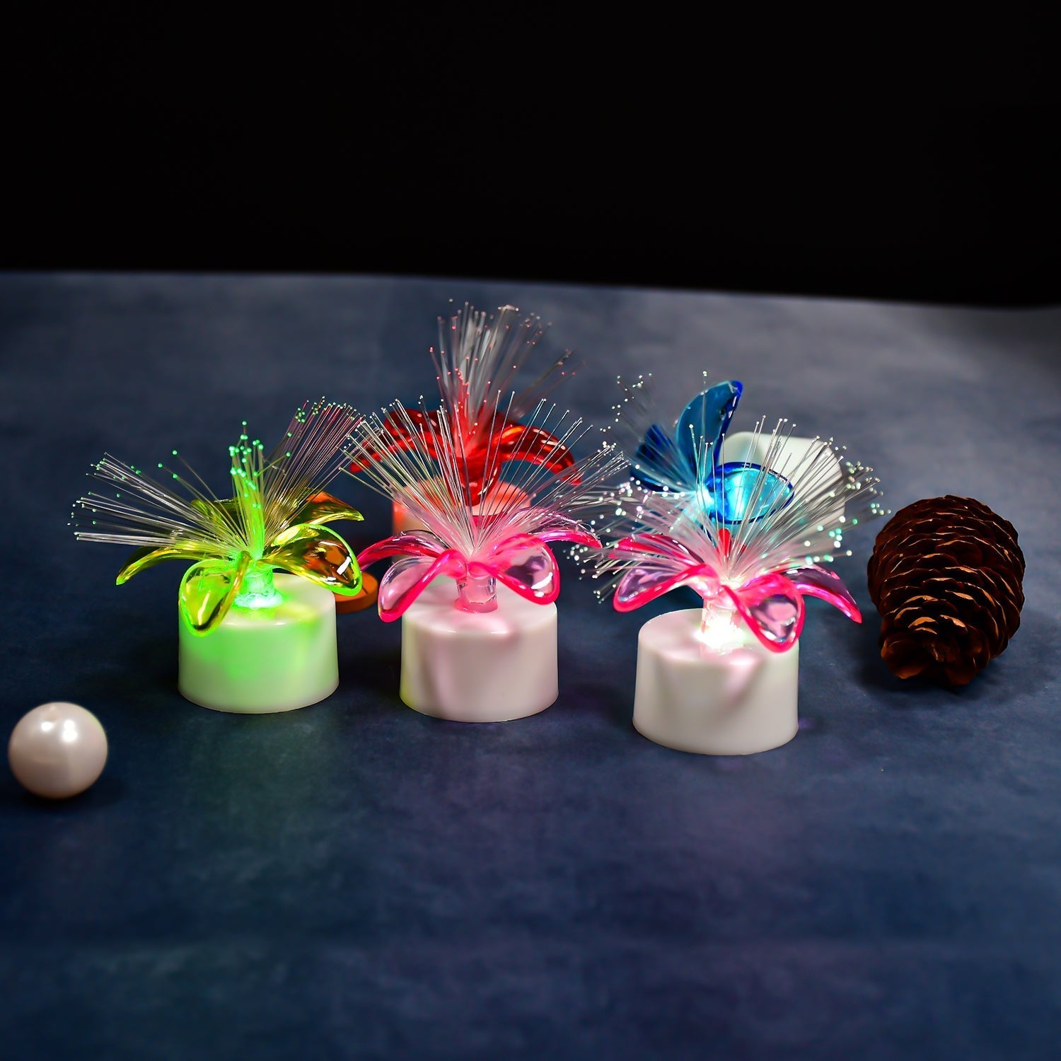 Fiber Optic Light, Mini Color Change LED Table Centerpieces, Light Up Candle - Pack of 12