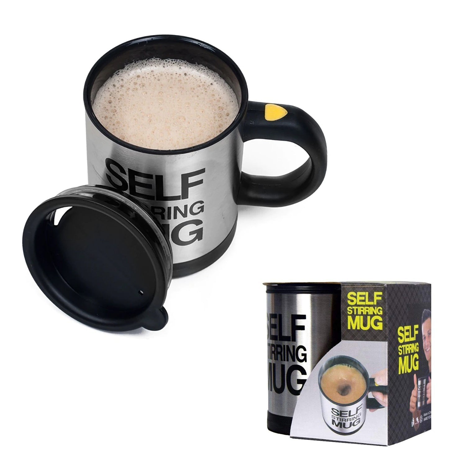 Self Stirring Mug used in all kinds of household and official places for serving drinks, coffee and types of beverages etc.