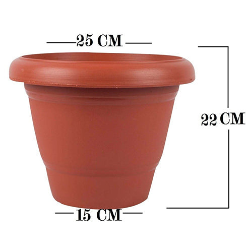 Garden Heavy Plastic Planter Pot / Gamla  (Brown, Pack of 1)