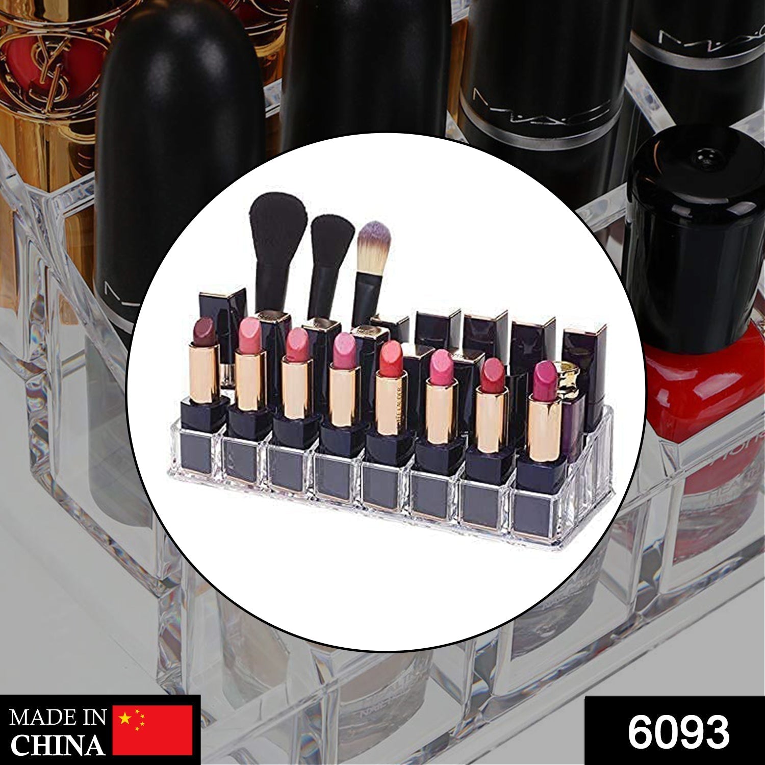 Acrylic Multi Purpose Lipstick Cosmetics Stand Display Holder 24 Section