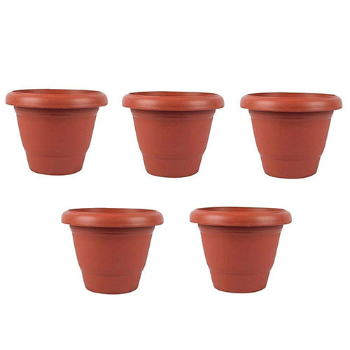 Garden Heavy Plastic Planter Pot / Gamla  (Brown, Pack of 1)