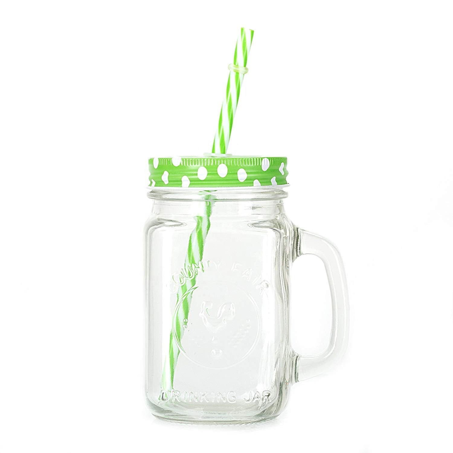 Drinking Cup / Glass / Mug Mason Jar with Handle & Straw