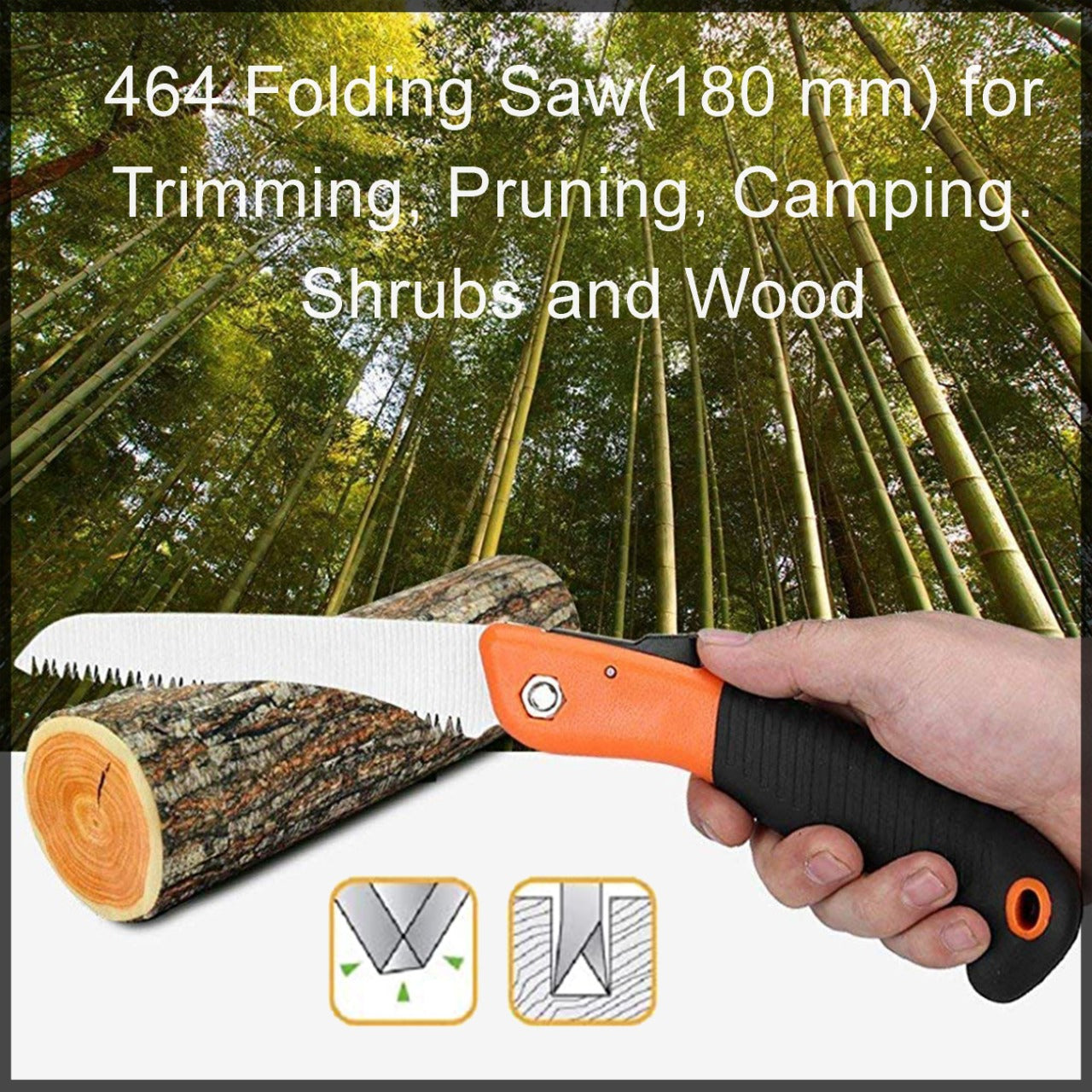 Folding Saw(180 mm) for Trimming, Pruning, Camping. Shrubs and Wood