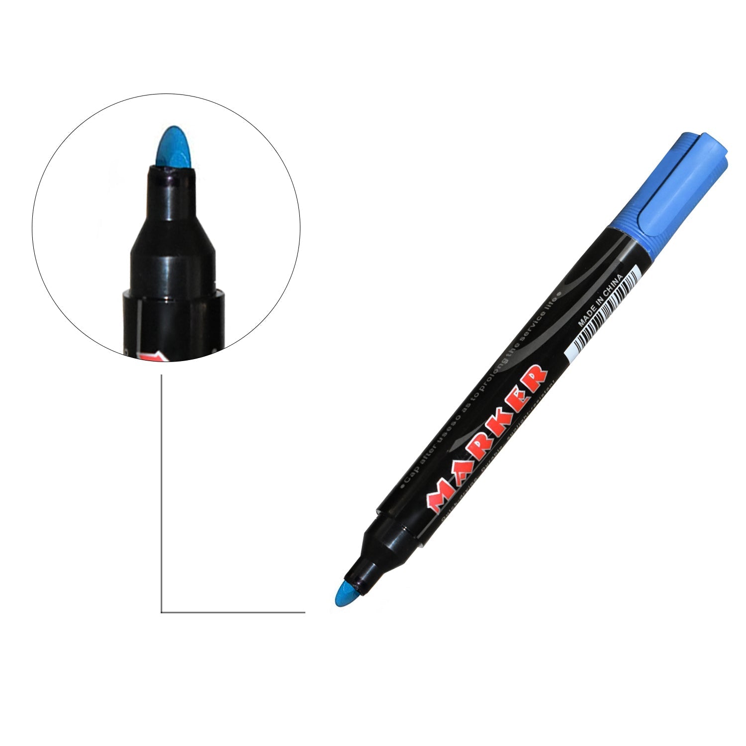 Blue Permanent Markers for White Board (Pack Of 12)