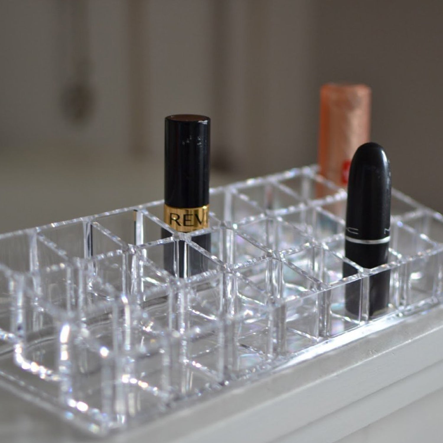 Acrylic Multi Purpose Lipstick Cosmetics Stand Display Holder 24 Section