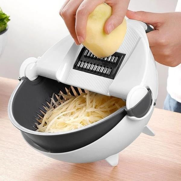 10 in 1 Multifunctional Vegetable Fruits Cutter / Slicer Shredder with Rotating Drain Basket