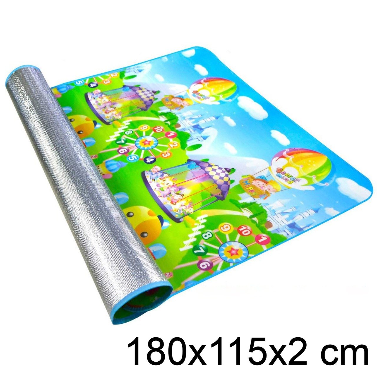 Waterproof Single Side Baby Play Crawl Floor Mat for Kids Picnic School Home (Size 180 x 115)