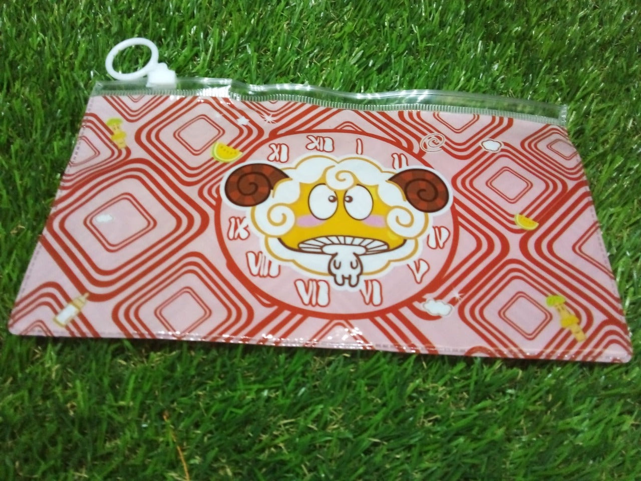 20 Pc Red Printed Pouch For Carrying Stationary Stuffs And All By The Students.