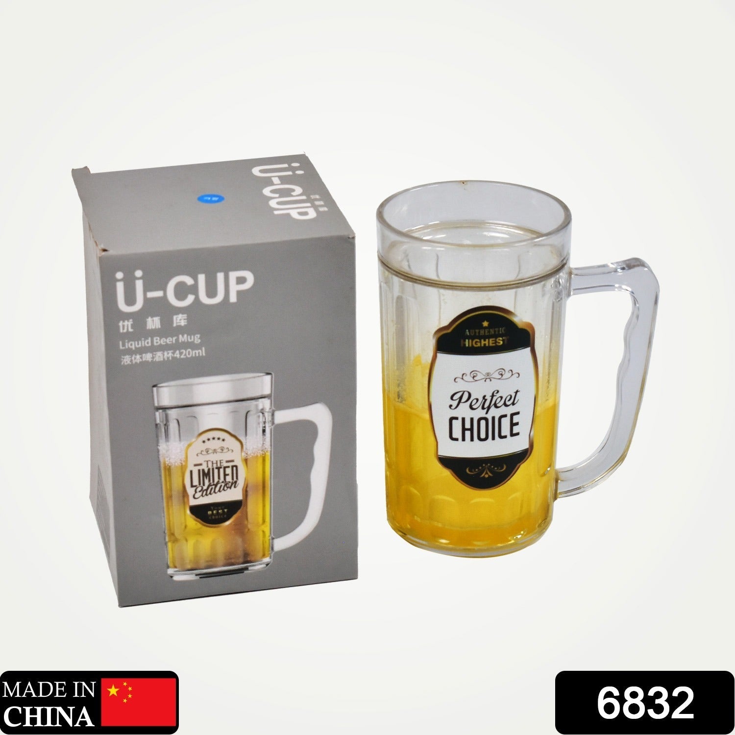 420ml Large Beer Mug with Handle Crystal Clear Lead Free Mug Beer Mug, Beer Glass | Perfect for Home, Bars and parties-1Piece.