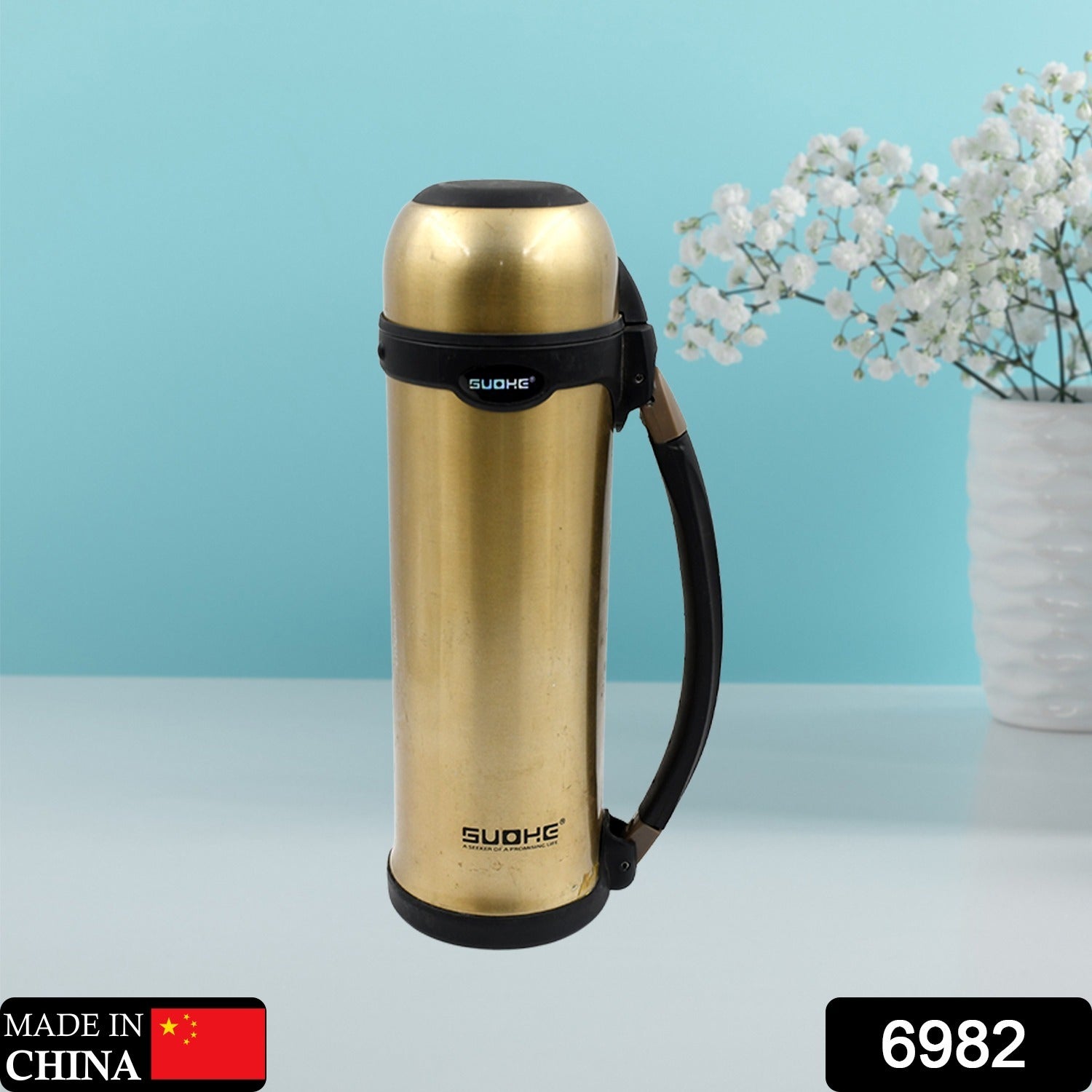 STAINLESS STEEL THERMOS WATER BOTTLE | 24 HOURS HOT AND COLD | EASY TO CARRY | RUST & LEAK PROOF | TEA | COFFEE | OFFICE| GYM | HOME | KITCHEN