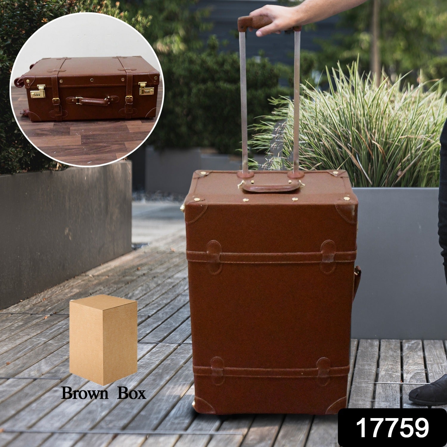 Premium Genuine Leather Vintage Suitcase