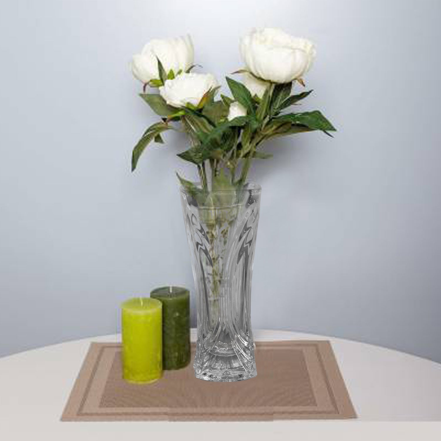 Glass Flower Pot, Crystal Clear Vase for Living