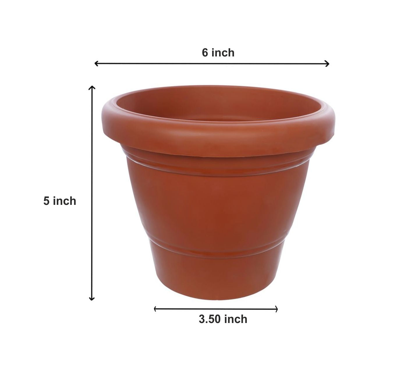 Garden Heavy Plastic Planter Pot / Gamla 6 inch (Brown, Pack of 1, Small)