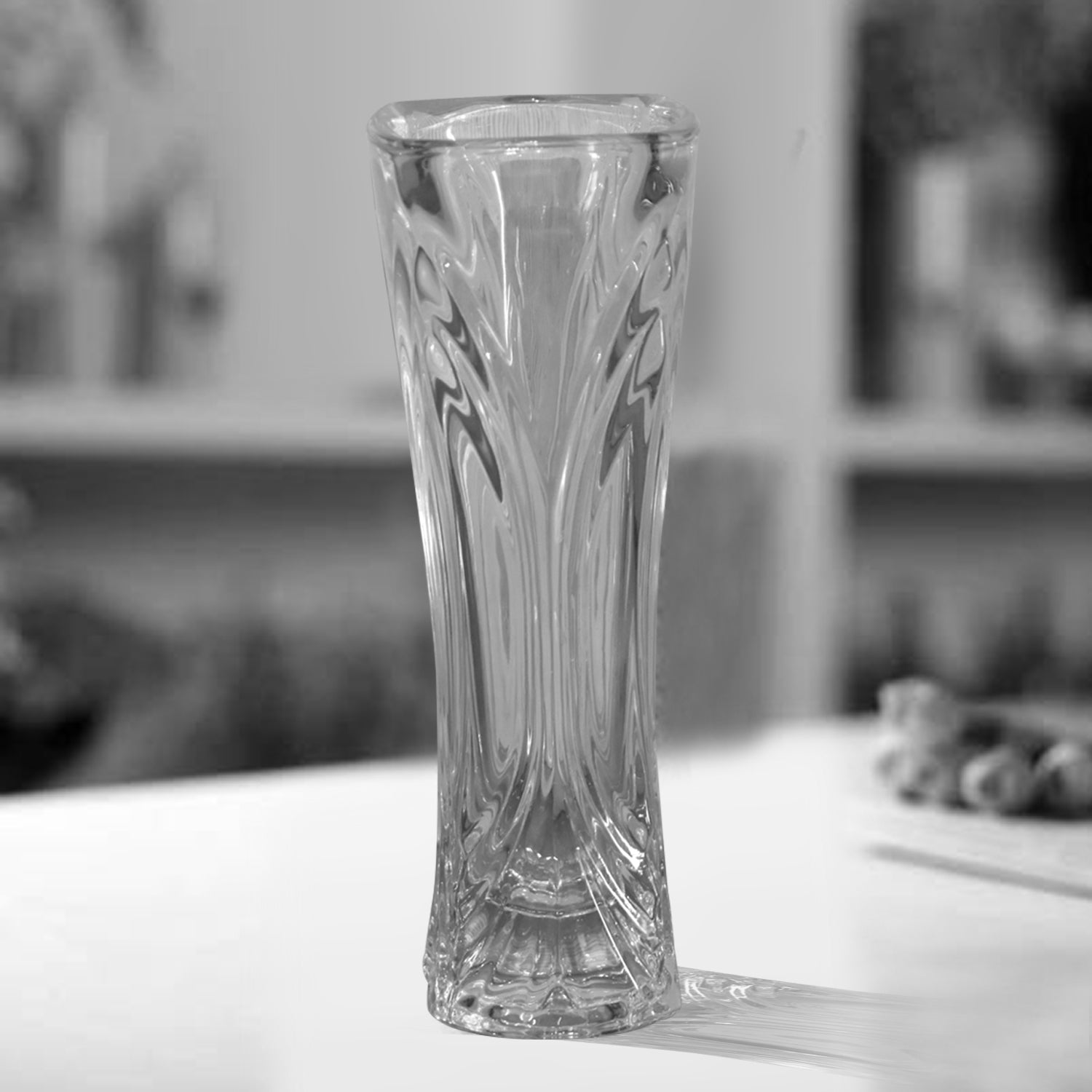 Glass Flower Pot, Crystal Clear Vase for Living