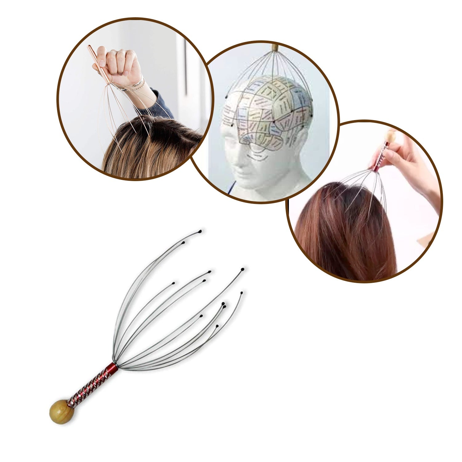 Hand Held Scalp Head Massager Stress Relief