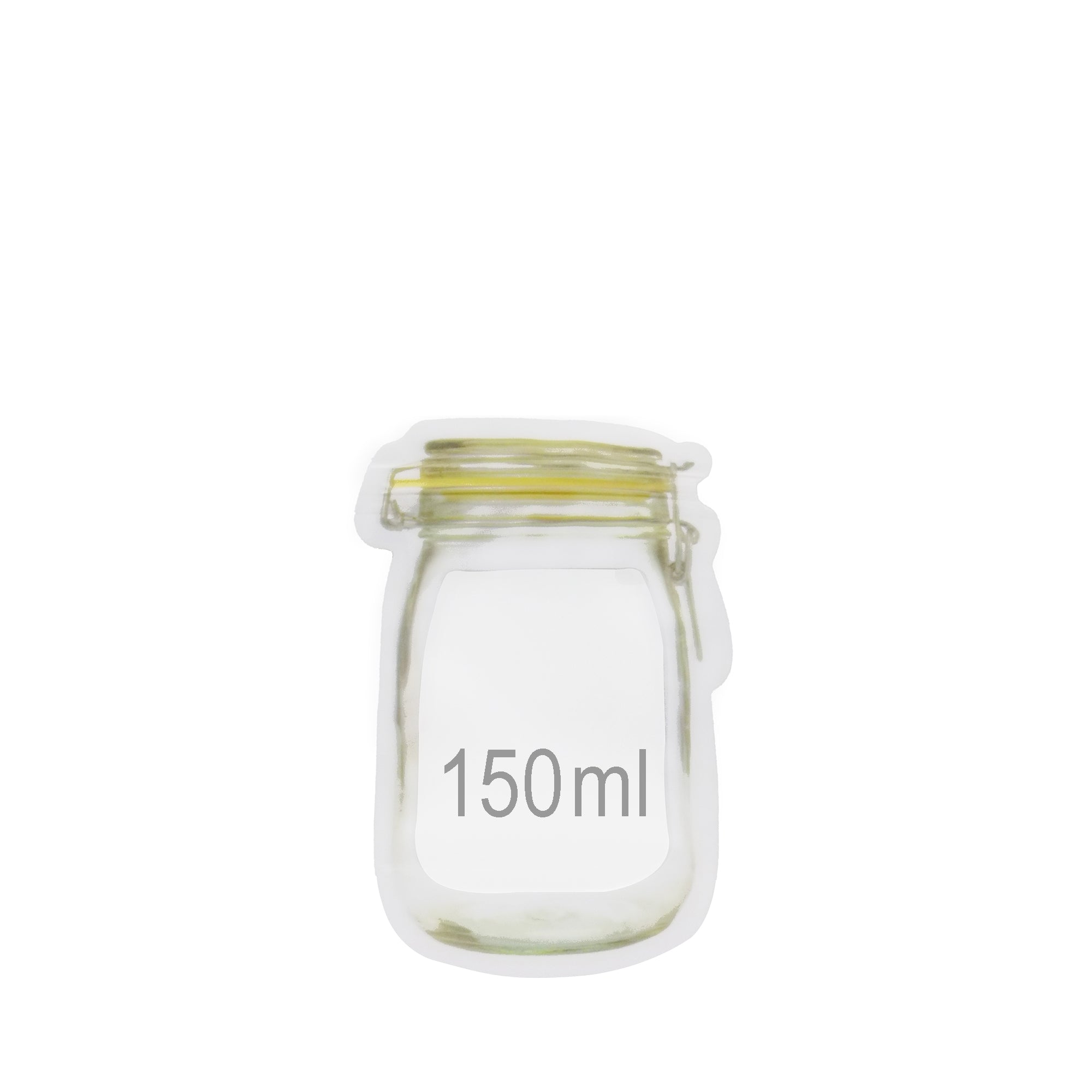 Reusable Airtight Seal Plastic Food Storage Mason Jar Zipper (150ml)